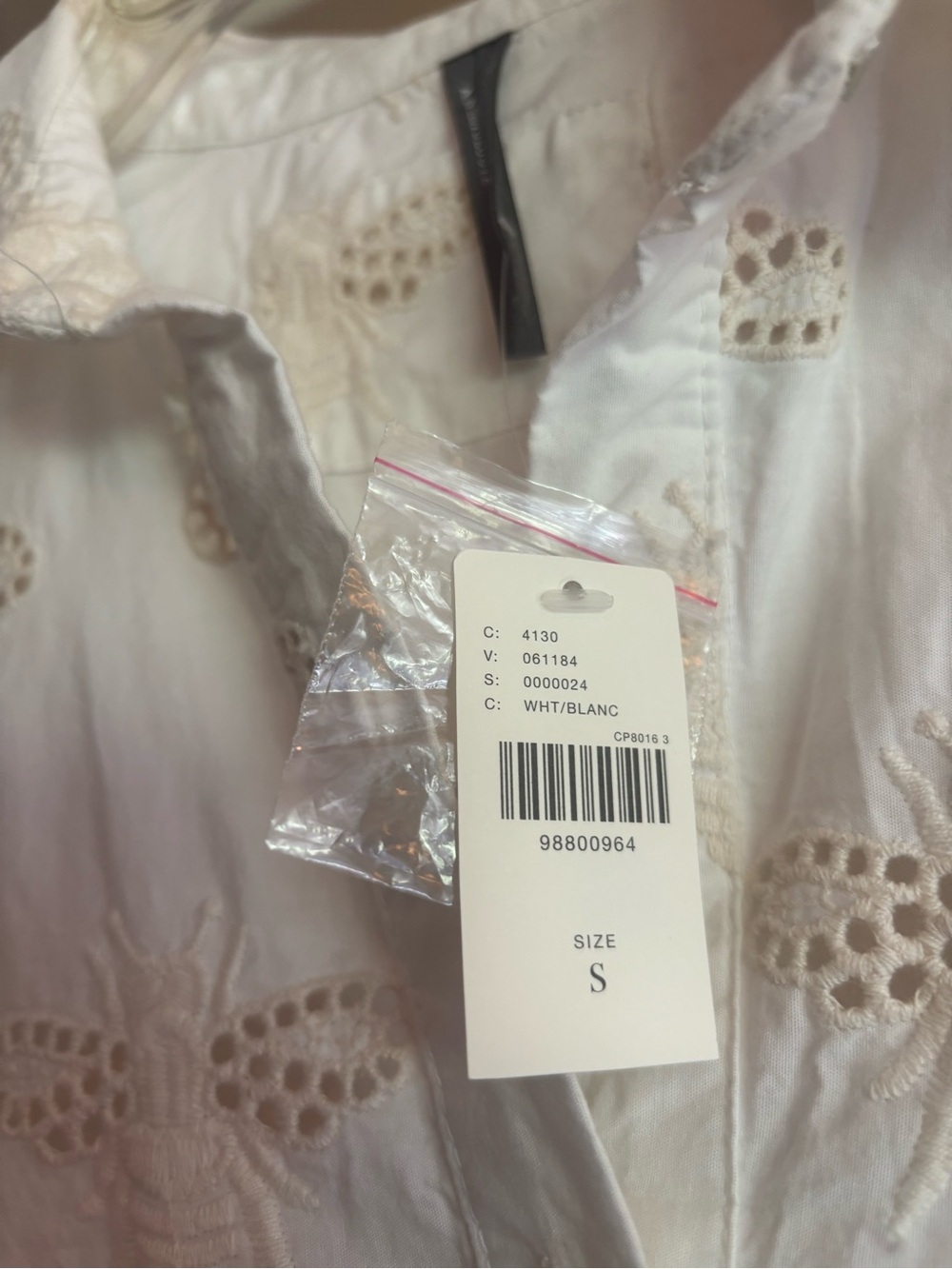 NWT Anthropologie Maeve “The Bettina Tiered Mini Shirt Dress” - Embroidered Bee - Picture 2 of 5